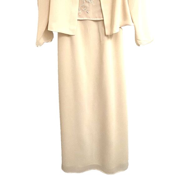 R&M Richards, Size 18, Cream, 2-Piece Dress with Jacket; Embroidered Bodice NEW! - Picture 4 of 15